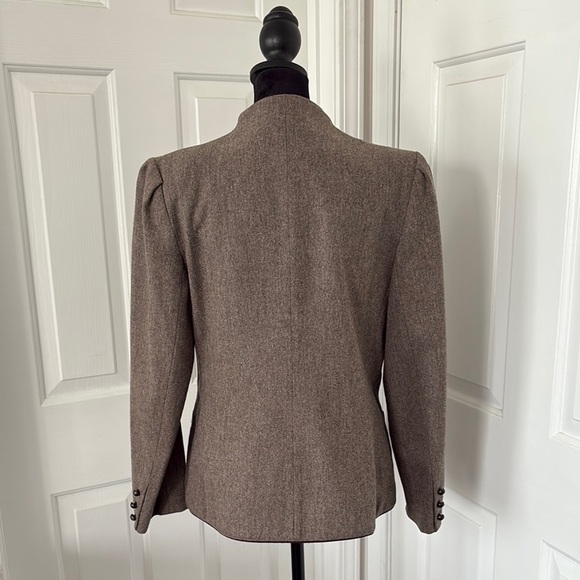 Unique Vintage Brown Blazer with Purple Trim - Picture 5 of 12